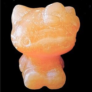 COPY - Hello Kitty-Orange Calcite miniature carving.  100% crystal.